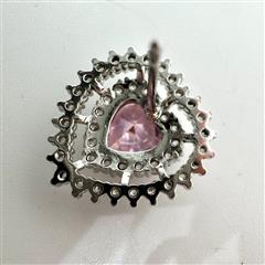 Heart Pink Stone Stud Earrings!